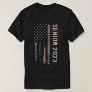 Senior 2023 Amerikaanse vlag Afstuderen Gift T-shirt