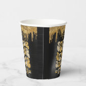 SENIOR 2023 BLACK & GOLD GLITTER DRIP CUSTOM PAPIEREN BEKERS (Rechts)