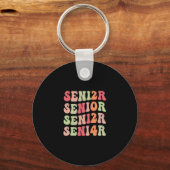 Senior 2024 Groovy Terug naar School Class 2024 Sleutelhanger (Voorkant)