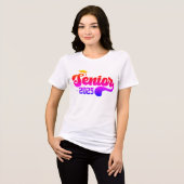 Senior 2025 Afstuderen Retro Rainbow Tri-Blend Shirt (Voorkant volledig)