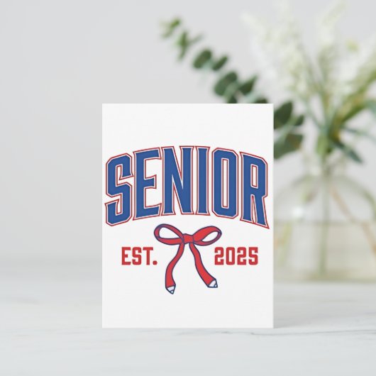 Senior 2025 Coquette Klasse van 2025 Roze Bogen Aankondigingskaart (Staand voorkant)