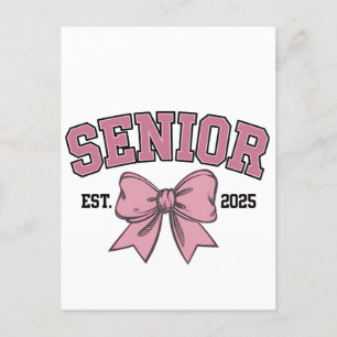 Senior 2025 Coquette Klasse van 2025 Roze Bogen Briefkaart