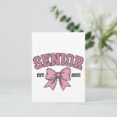 Senior 2025 Coquette Klasse van 2025 Roze Bogen Briefkaart (Staand voorkant)