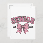 Senior 2025 Coquette Klasse van 2025 Roze Bogen Briefkaart (Voorkant / Achterkant)