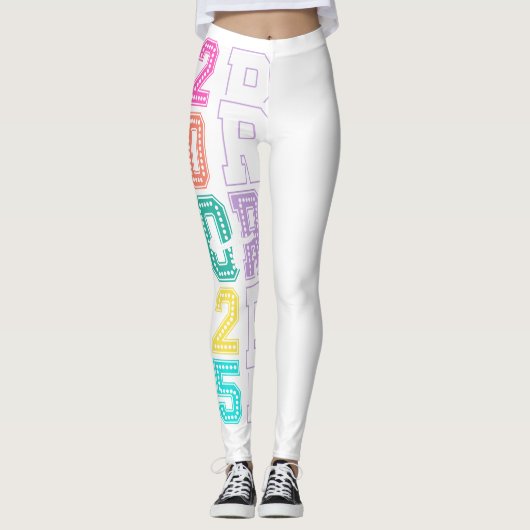 Senior 2025 Leggings White & Pastel (Devant)