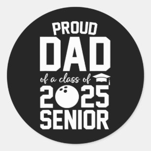Senior 2025 Trotse vader van een CL van 2025 Bowli Ronde Sticker