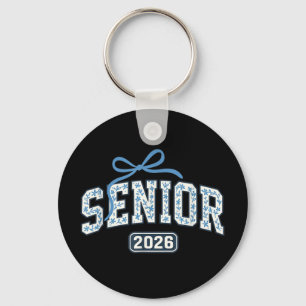 Senior 2026 Afstuderen Bloemenpatroon Sleutelhanger
