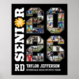 Senior 2026 Cheerleading Team Sport Foto Collage Poster