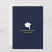 Senior 2026 Graduation Photo Invitation Navy Gold (Dos)