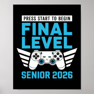 Senior 2026 Klas van 2026 Senior Gamer Videospel  Poster