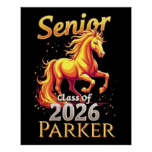Senior 2026 Klas Vuur Paard Persoonlijke Glans