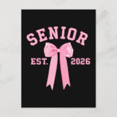 Senior 2026 Pink Bow Briefkaart (Voorkant)