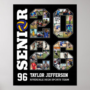 Senior 2026 Volleybal Team Sport Foto Collage Poster
