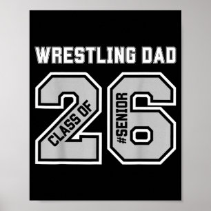 Senior 2026 Worstelaar Papa Trots Illustratie Poster