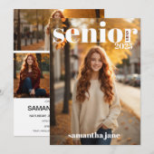 Senior Afstudeerder fotouitnodiging Kaart (Voorkant / Achterkant)