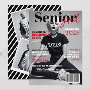 Senior Afstudeerder Modern Magazine Hoesje Aankond Kaart