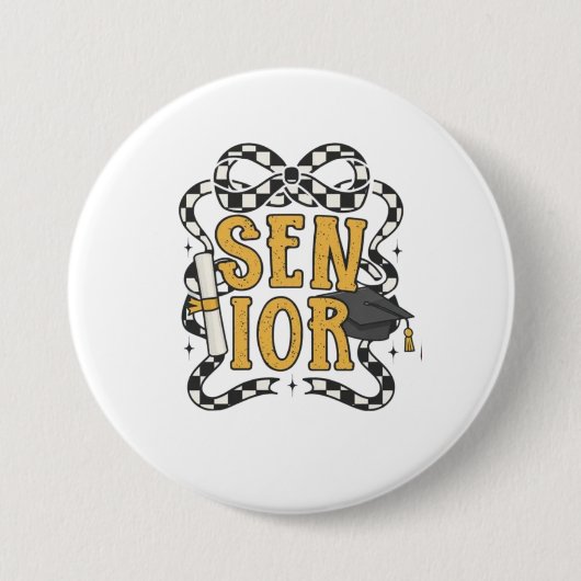 Senior Afstuderen Class Design 🎓✨ Ronde Button 7,6 Cm (Voorkant)