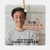 Senior Afstuderen Klasse van 2025 Afstuderen Foto Keramisch Ornament (Voorkant)