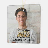 Senior Afstuderen Klasse van 2025 Afstuderen Foto Keramisch Ornament (Links)