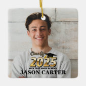 Senior Afstuderen Klasse van 2025 Afstuderen Foto Keramisch Ornament (Voorkant)