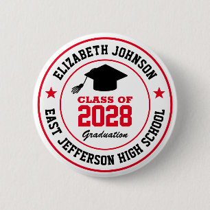 Senior Afstuderen-klasse van de middelbare school Ronde Button 5,7 Cm