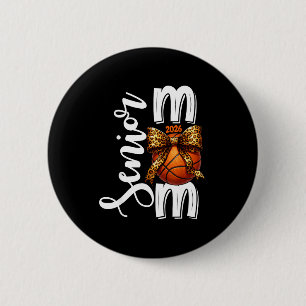 Senior Basketbal Moeder Klas 2026 Grafische Kunst Ronde Button 5,7 Cm