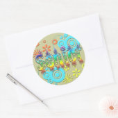 Senior - Bloemen Ronde Sticker (Envelop)