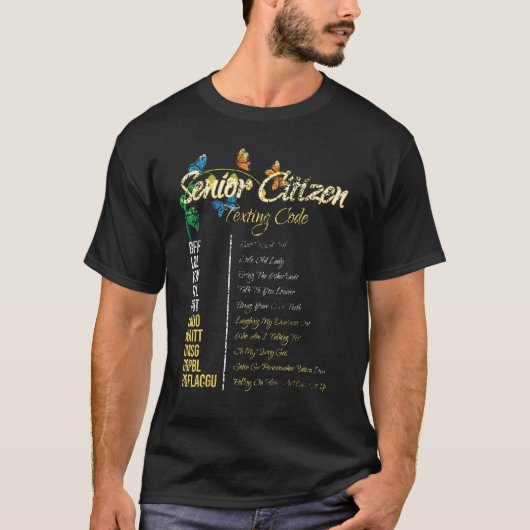 Senior burger sms-code opa vlinder Nat T-shirt (Voorkant)