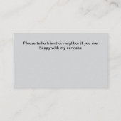 Senior Caretaker Simple Cartes de visite (Dos)