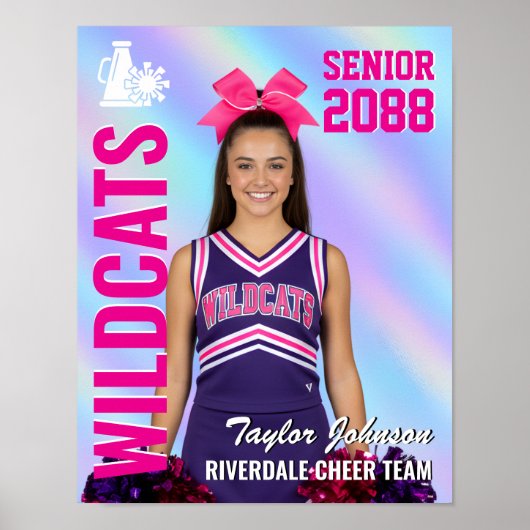 Senior Cheer Team Cheerleader Foto Iridescent Poster (Voorkant)