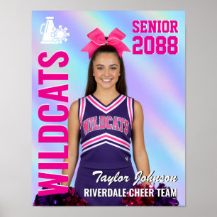 Senior Cheer Team Cheerleader Foto Iriserend Poster