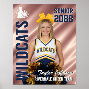 Senior Cheer Team Cheerleader Foto Roze Roze Poster