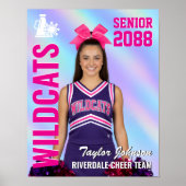 Senior Cheer Team Cheerleader Photo Iridescent Poster (Voorkant)