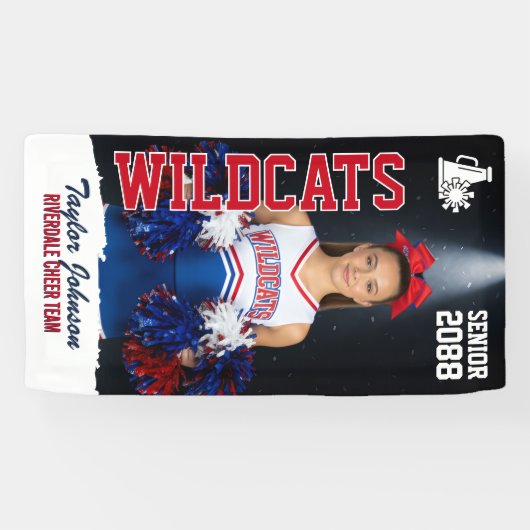 Senior Cheer Team Custom Sports Cheerleader Photo Spandoek (Horizontaal)