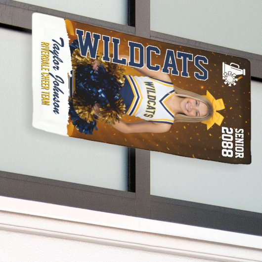 Senior Cheer Team Custom Sports Photo Cheerleading Spandoek (Buitenkant Gebouw)