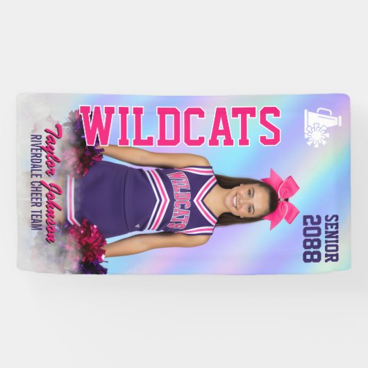 Senior Cheer Team Custom Sports Photo Cheerleading Spandoek (Horizontaal)