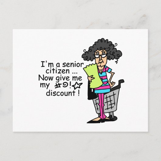Senior Citizen Discount Briefkaart (Voorkant)