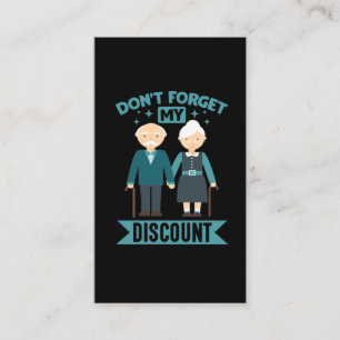 Senior Citizen Discount Gepensioneerde Grootouders Visitekaartje