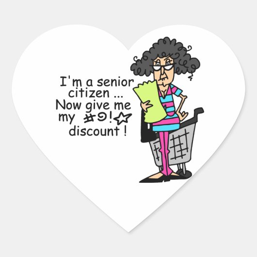 Senior Citizen Discount Hart Sticker (Voorkant)
