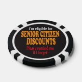 Senior Citizen Korting Herinnering Ontwerp | HUMOR Poker Chips (Enkel)