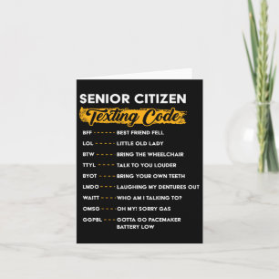 Senior Citizen&# s Sms-Code Grappige Oude Mensen  Kaart