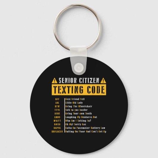 Senior Citizen's Texting Code Cadeau voor Gra Sleutelhanger (Voorkant)