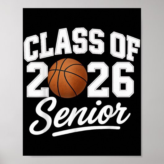 Senior Cl 2026 Basketball Champion School Spirit A Poster (Voorkant)