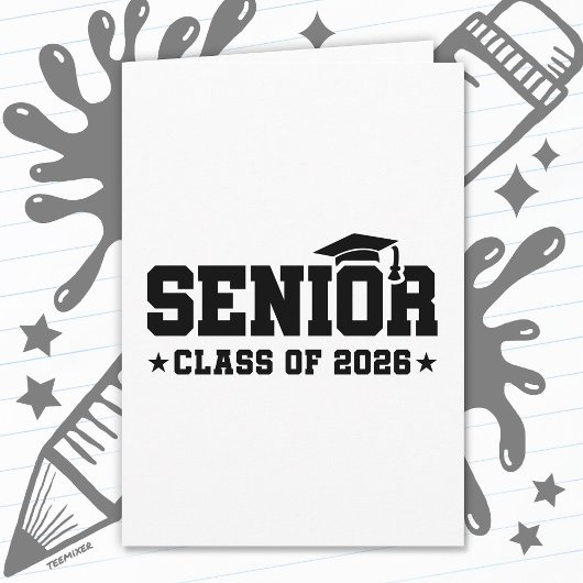 Senior Class of 2026 Bold Graduation Typography Kaart