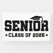 Senior Class of 2026 Bold Graduation Typography Spandoek (Horizontaal)