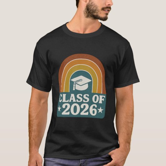 "Senior Class of 2026" Retro Afstuderen T-shirt (Voorkant)