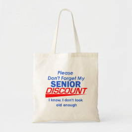 SENIOR DISCOUNT Bag Tote Bag