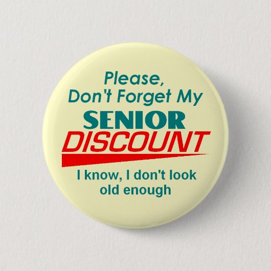 SENIOR DISCOUNT Button (Voorkant)