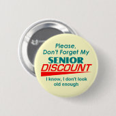 SENIOR DISCOUNT Button (Voorkant /achterkant)