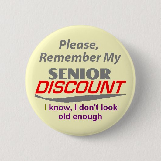 SENIOR DISCOUNT Button (Voorkant)